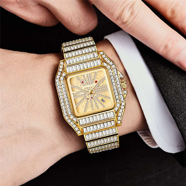 New Baguette Cut Iced Out Watch