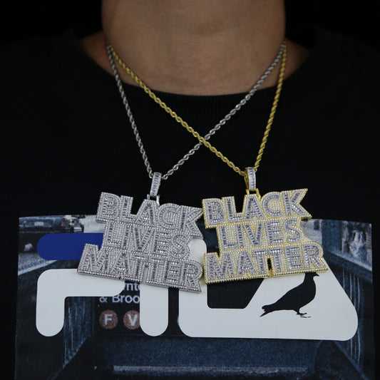 Black Lives Matter Pendant with Necklace - Drip lordss