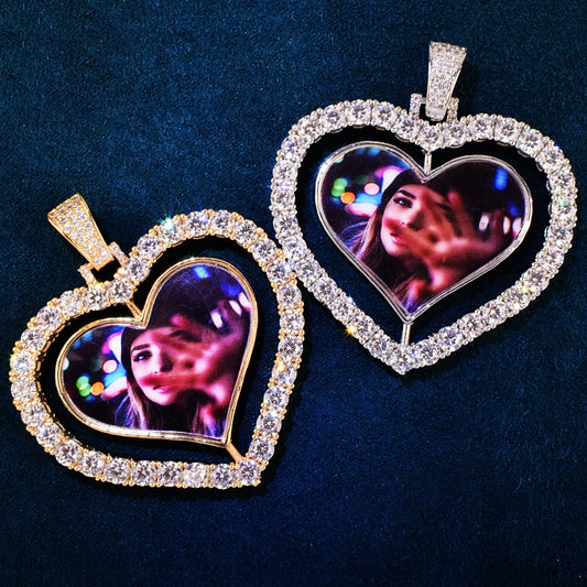 Big Rotating Heart Picture Pendant - Drip lordss